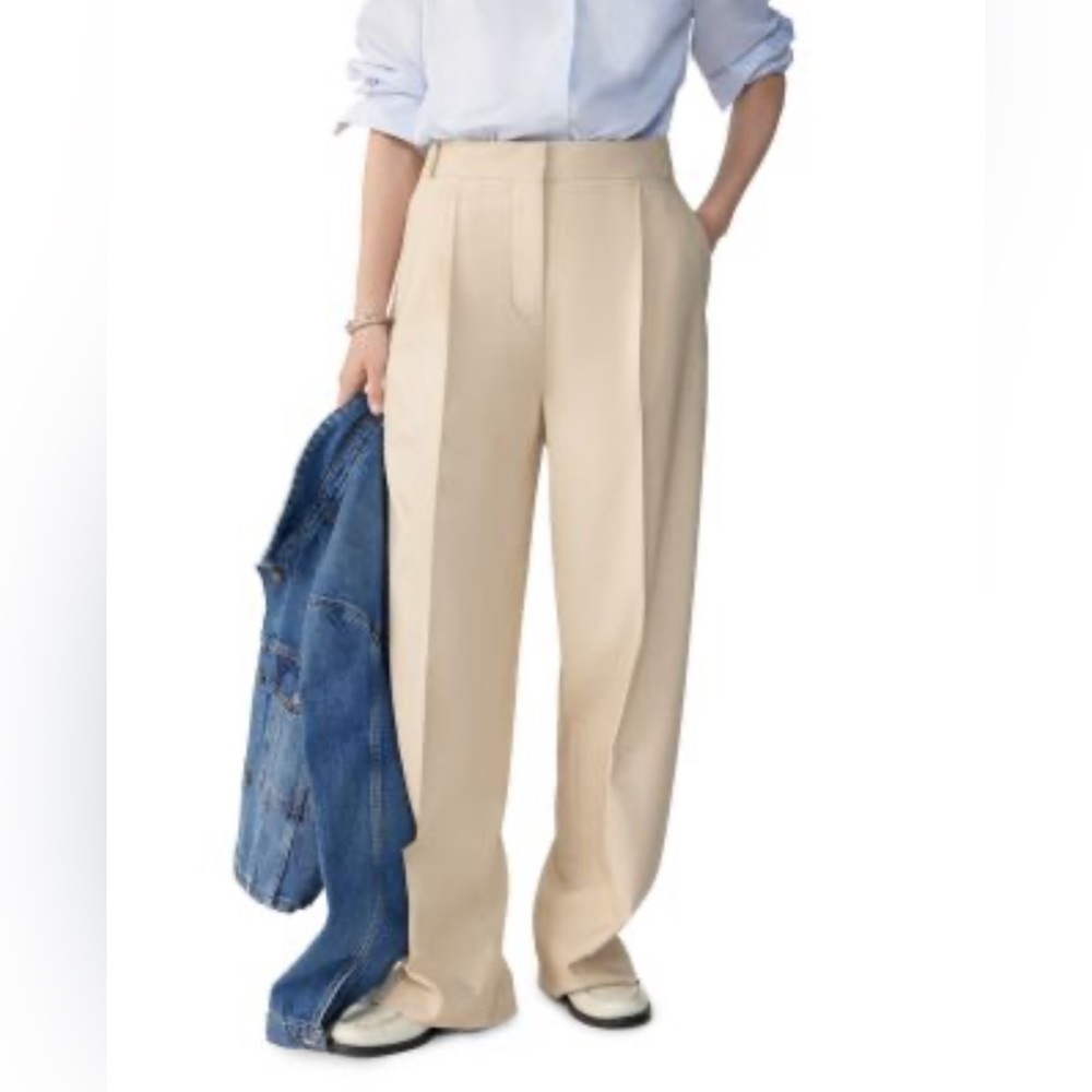 ba&sh Wide Leg Cream Trousers